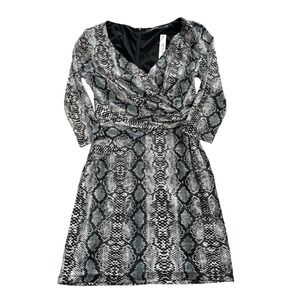 Ark‎ & Co Dress Small Snake Python Print Jersey Knit Bodycon Knotted Side Mini